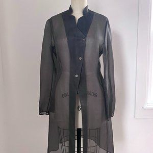 Giorgio Armani Vintage 'Black Label' Smoke-Gray Silk Dress/Evening Coat